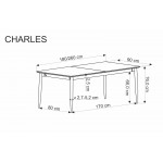 Επεκτεινόμενο τραπέζι Charlie 180x90x76