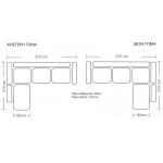 Γωνιακός καναπές Hannah-Gkri-Αριστερή