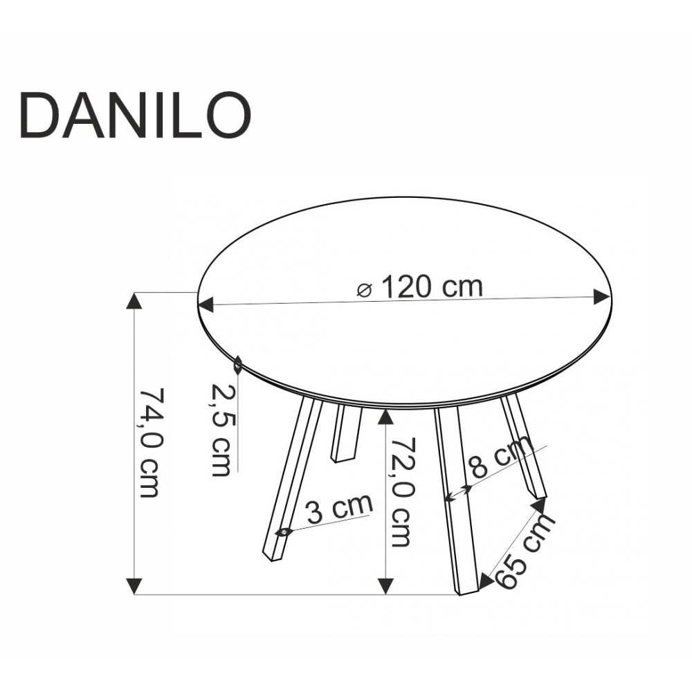 Τραπέζι Dani 120x120x74