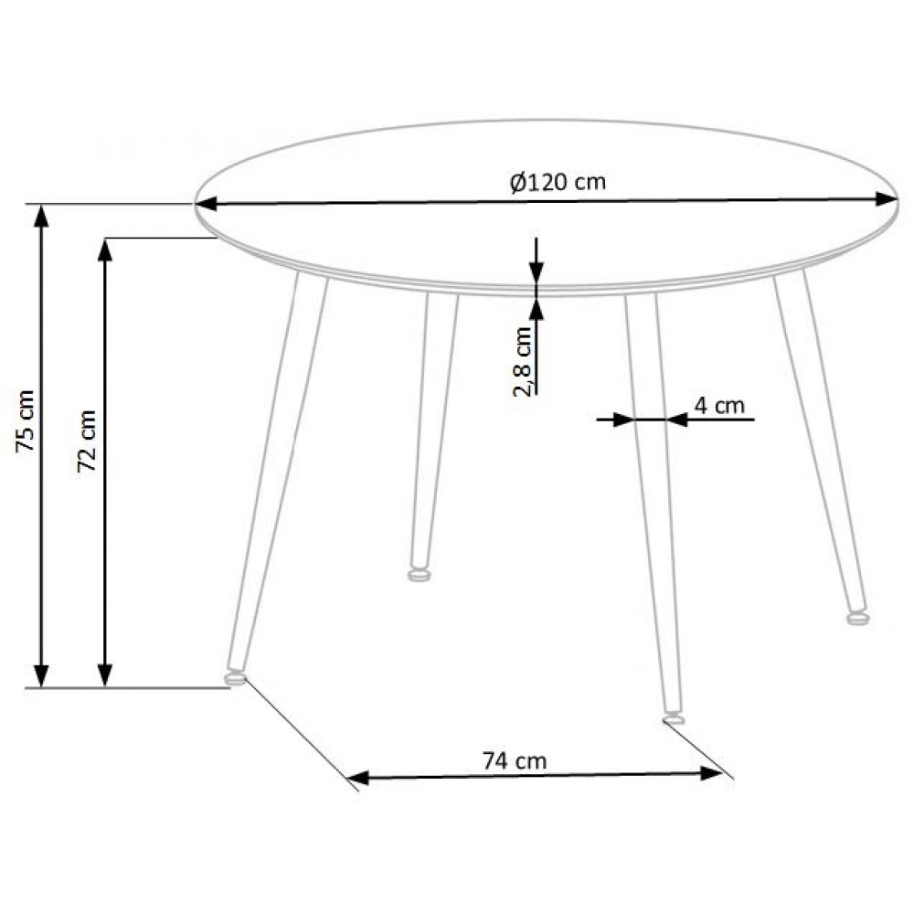 Τραπέζι Emboso 120x120x75