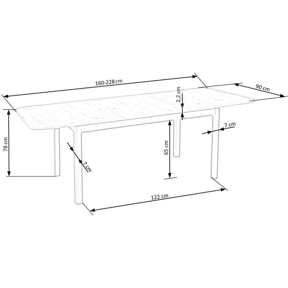 Επεκτεινόμενο τραπέζι Floriano-Drus 160x90x776