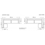 Γωνιακός καναπές Opalin 280x205x103