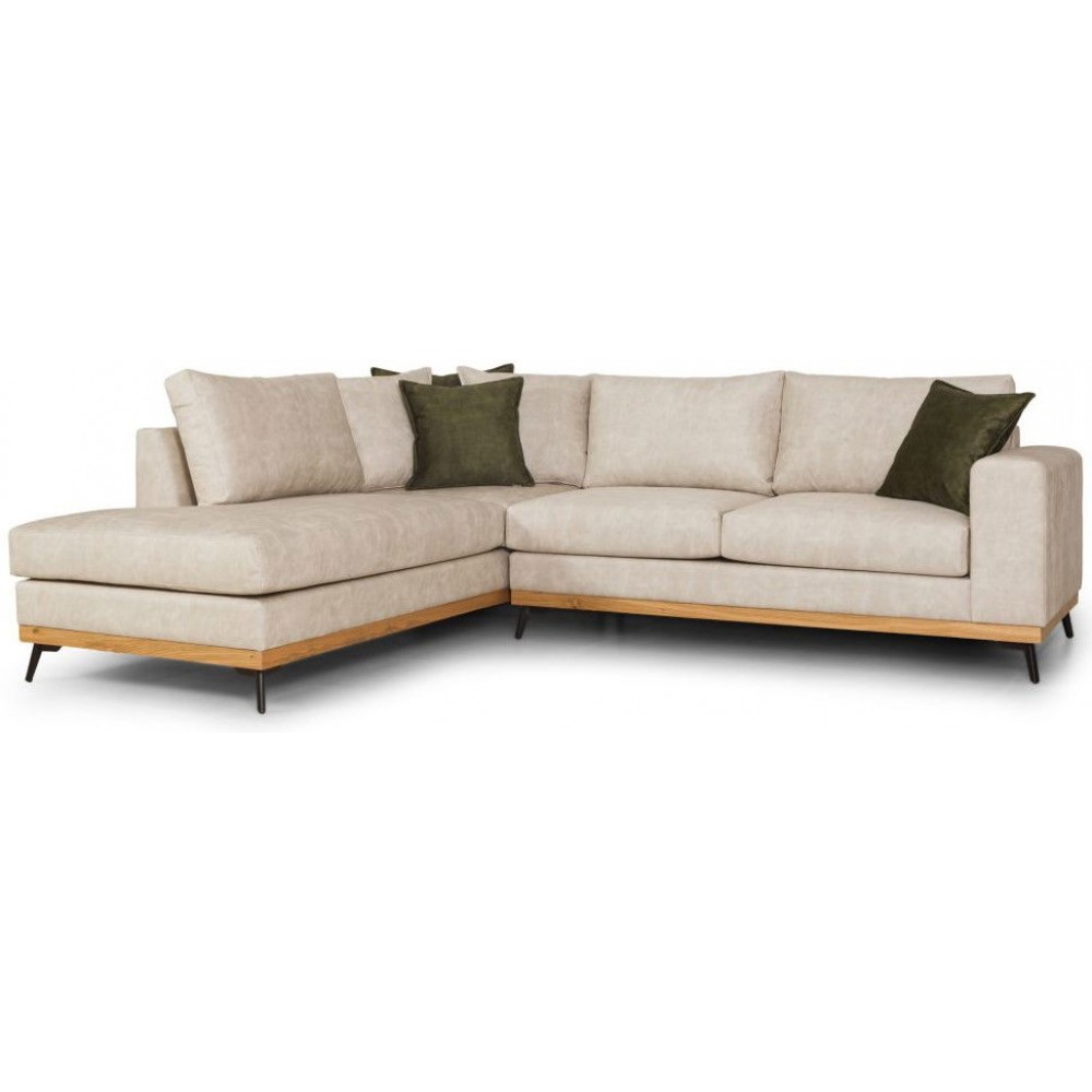 Γωνιακός καναπές Rotondo -Krem-Αριστερή