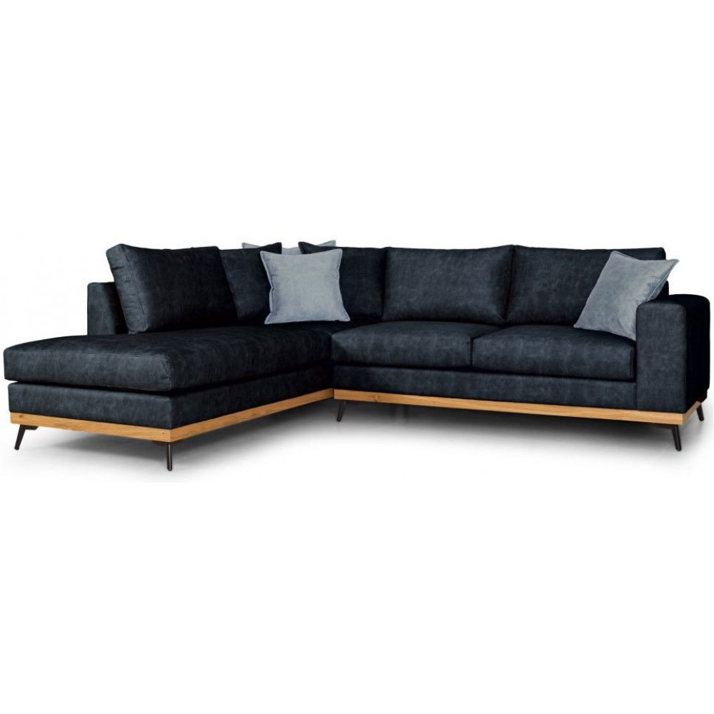 Γωνιακός καναπές Rotondo -Mple Skouro-Αριστερή