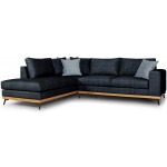 Γωνιακός καναπές Rotondo -Mple Skouro-Αριστερή