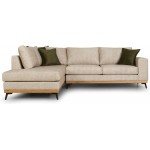 Γωνιακός καναπές Rotondo -Mple Skouro-Αριστερή