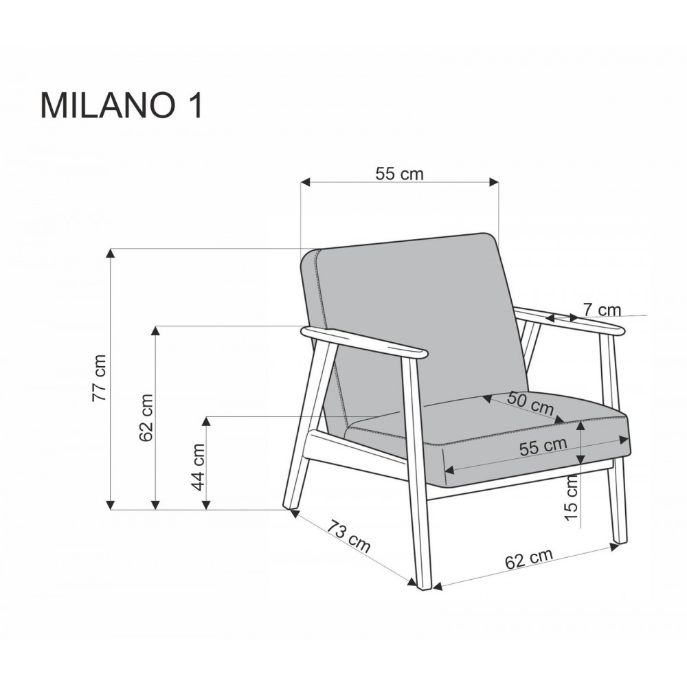 Πολυθρόνα Mila-Prasino 65x77x77