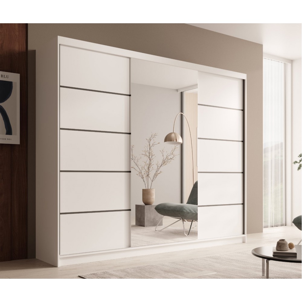 Ντουλάπα Galadriel 250 συρόμενη-Leuko 250x58x215