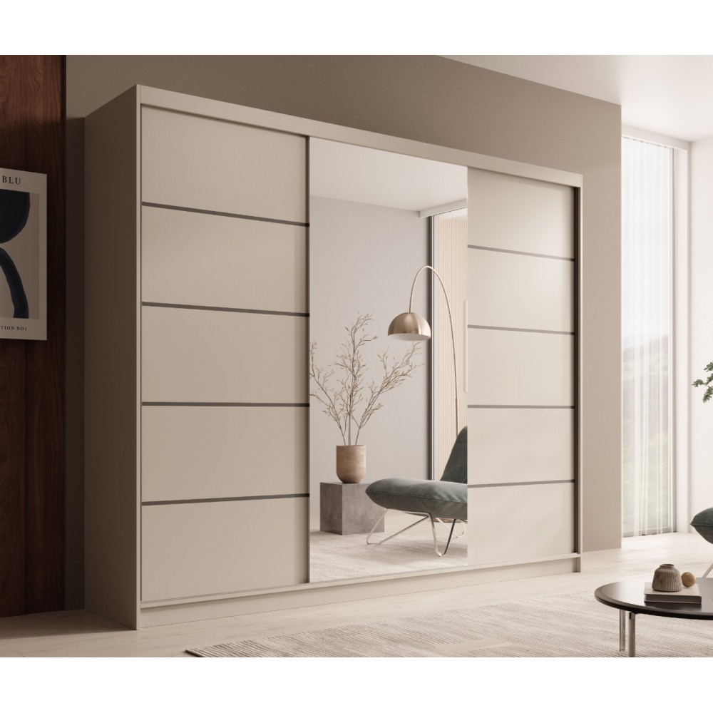 Ντουλάπα Galadriel 250 συρόμενη-Cashmere 250x58x215