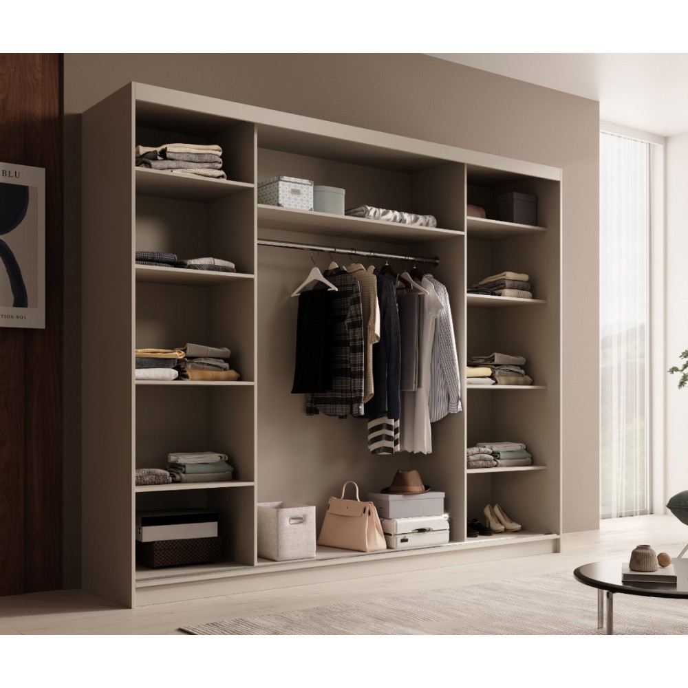 Ντουλάπα Galadriel 250 συρόμενη-Cashmere 250x58x215