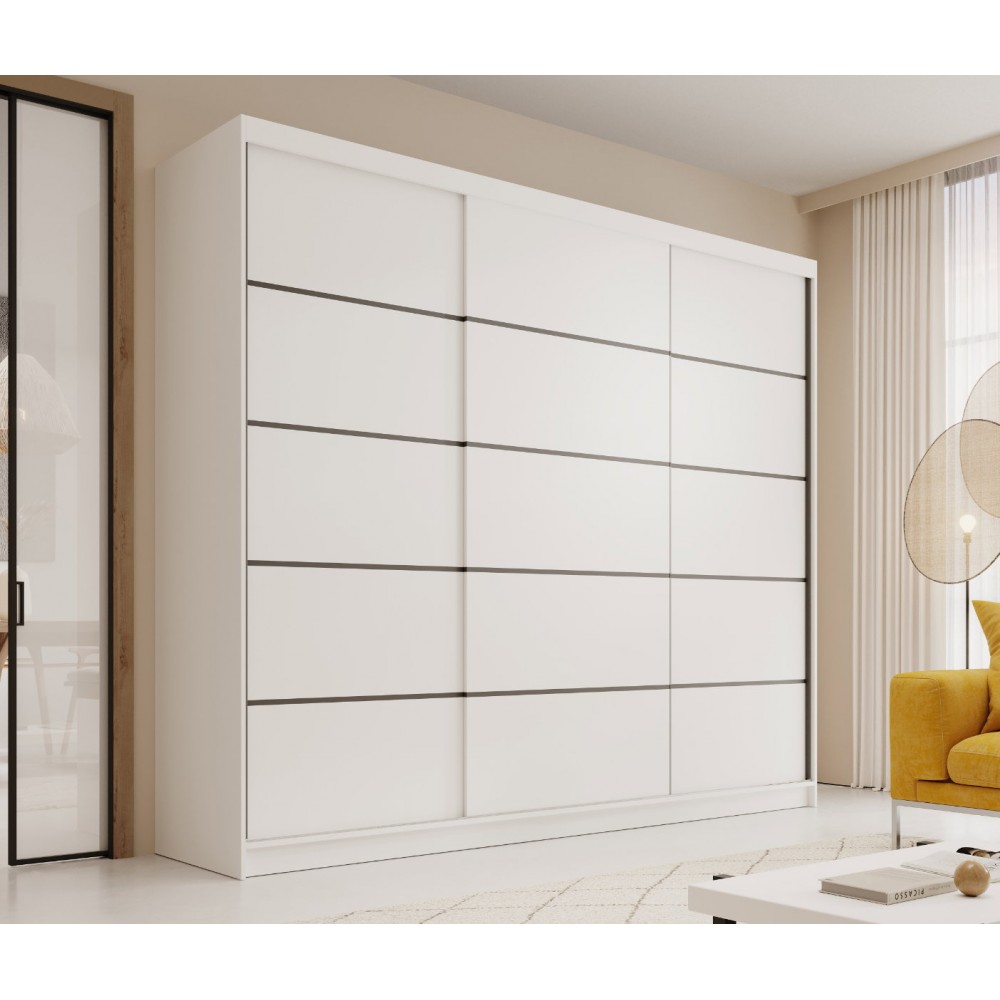 Ντουλάπα Velvora 250 συρόμενη-Leuko 250x58x215