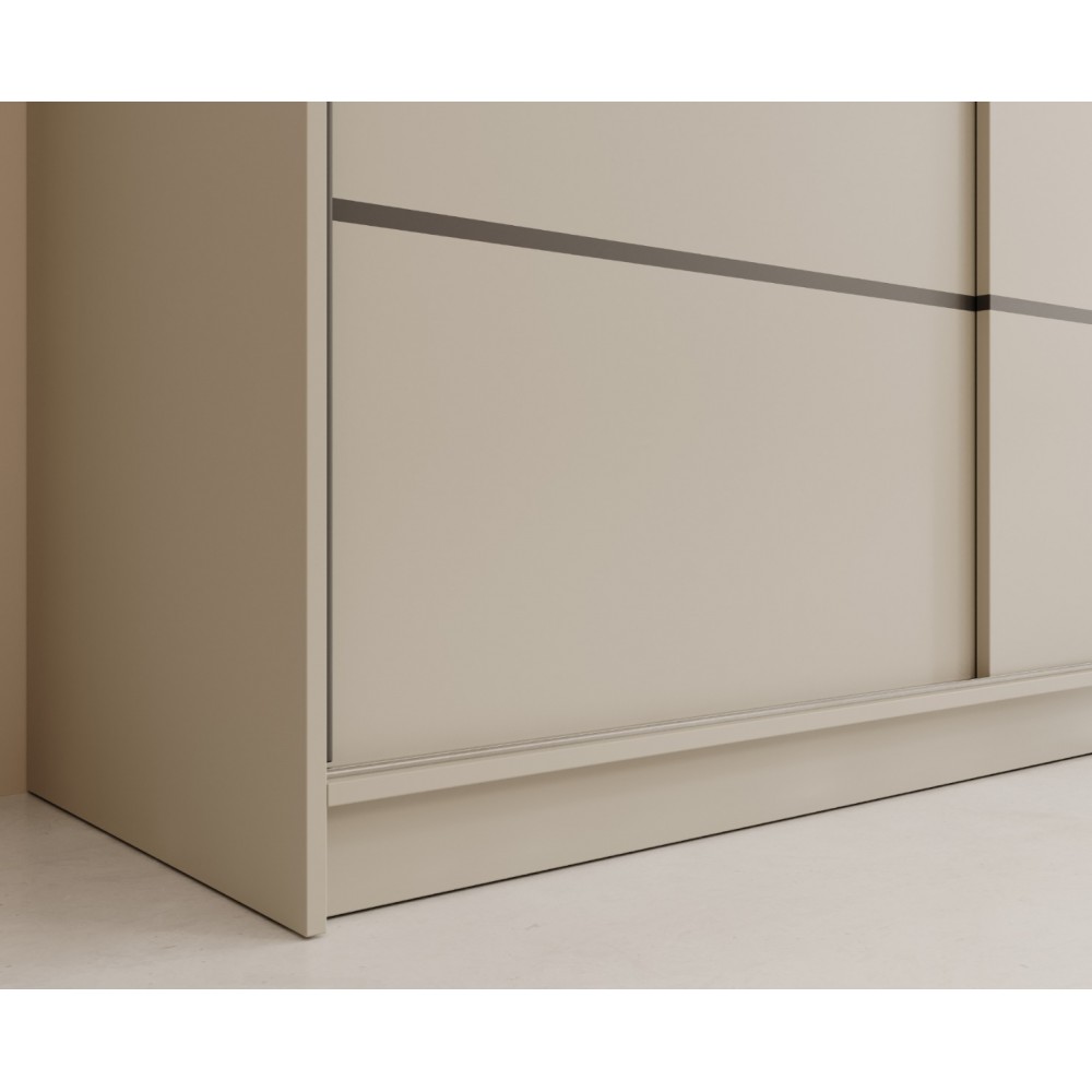 Ντουλάπα Velvora 250 συρόμενη-Cashmere 250x58x215