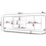Έπιπλο τηλεόρασης Qiu με LED-Mauro-Μήκος: 160 εκ.