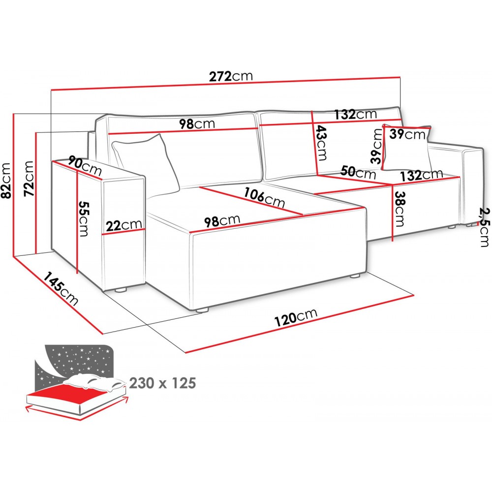 Γωνιακός καναπές Karl Maxi-Kafe