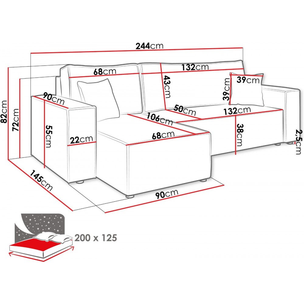 Γωνιακός καναπές Karl II -Mpez