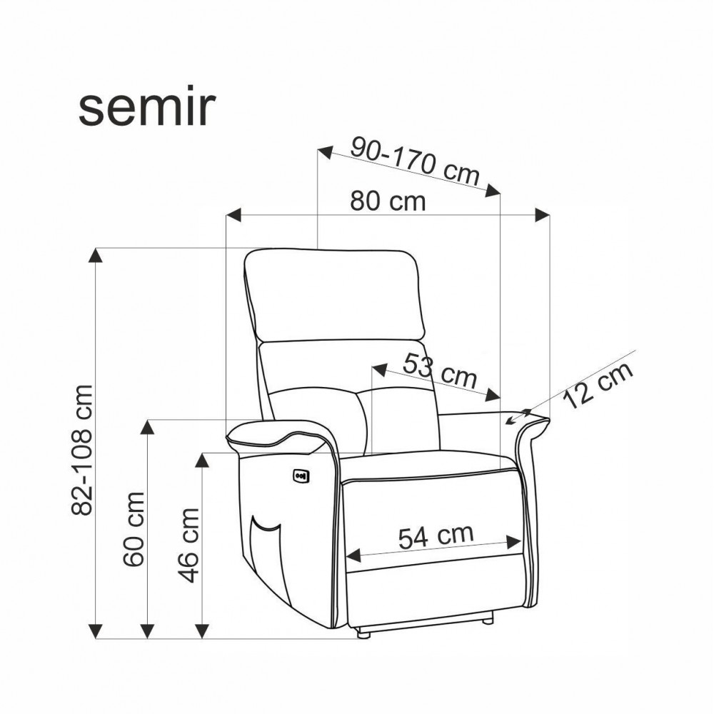Πολυθρόνα Semi II-Gkri 80x90x90