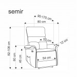 Πολυθρόνα Semi II-Gkri 80x90x90