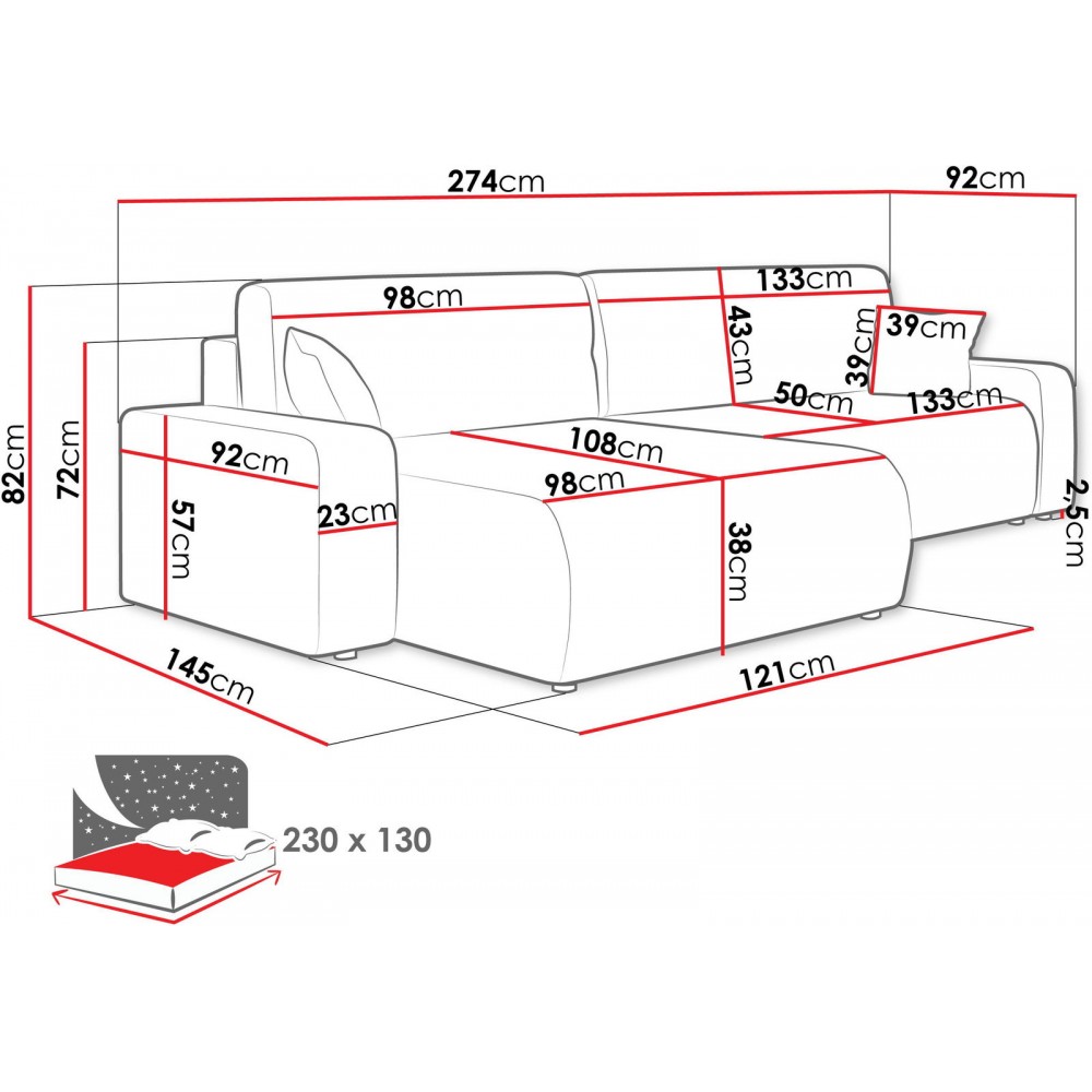 Γωνιακός καναπές Piano-Gkri