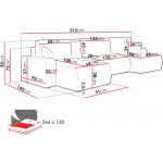 Γωνιακός καναπές Piano U-Anthraki