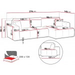 Γωνιακός καναπές Furyn L Maxi-Gkri Skouro