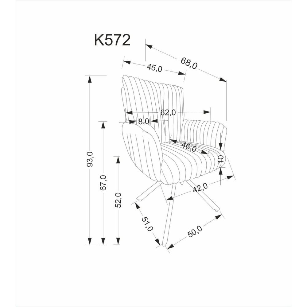 Καρέκλα Lona-Krem 62x68x93