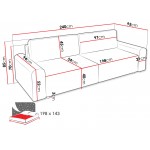 Καναπές Bella διθέσιος-Gkri Skouro