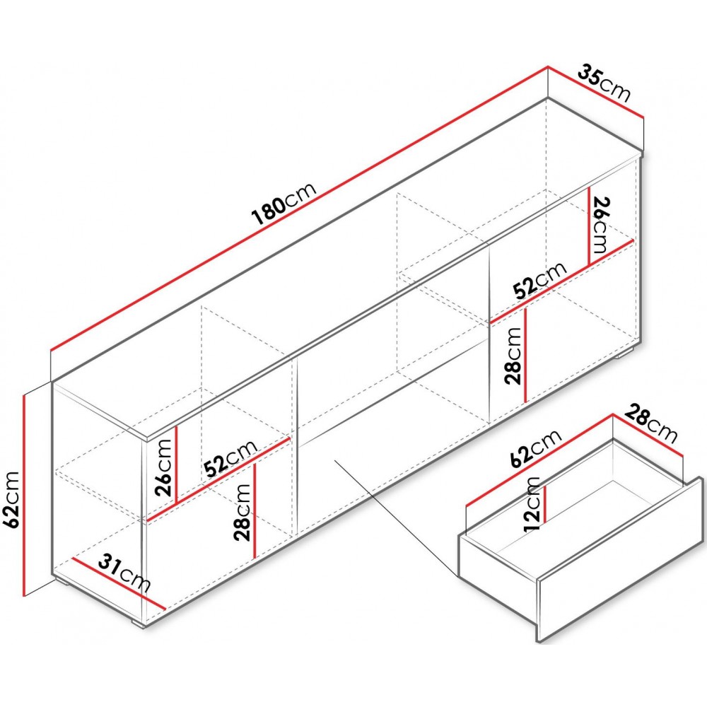 Έπιπλο τηλεόρασης Vera 181-Anthraki-Leuko gualistero