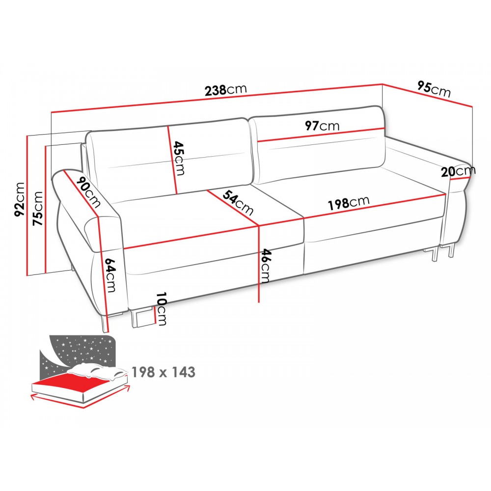 Καναπές Mormi διθέσιος-Mple
