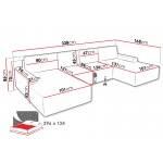 Γωνιακός καναπές Bella XL-Gkri Anoixto