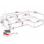 Γωνιακός καναπές Bella L-Gkri Anoixto-Δεξιά