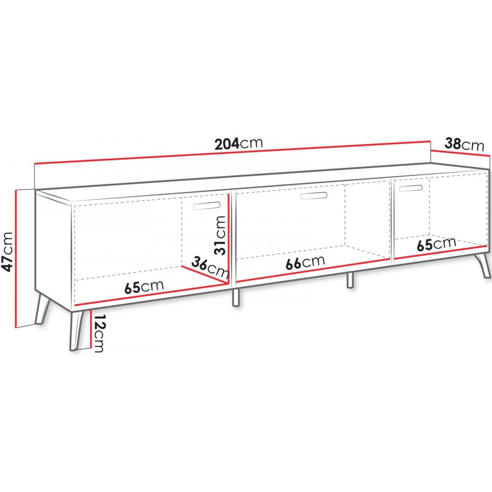 Έπιπλο τηλεόρασης Picru 3D-Cashmere