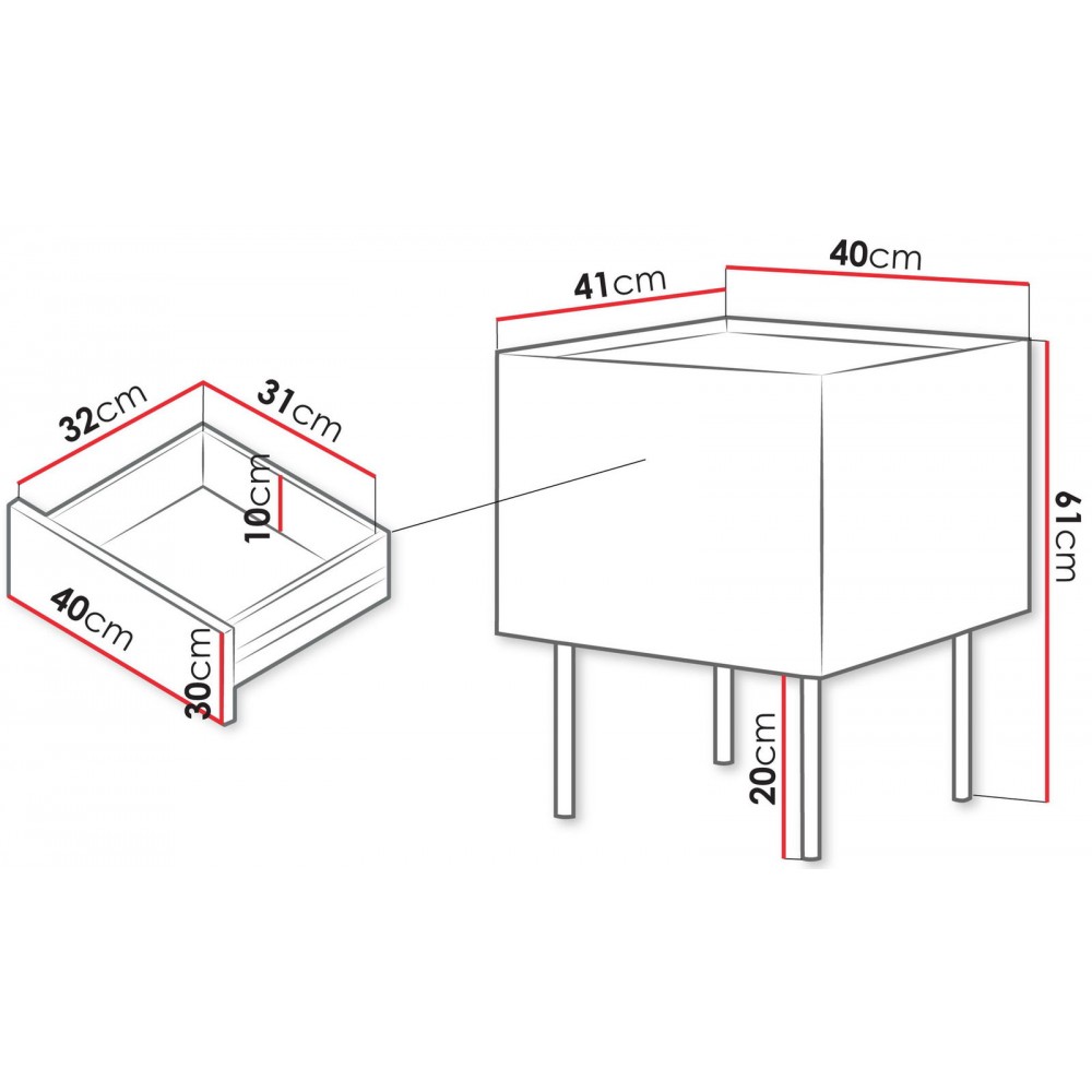 Σετ 2 κομοδίνα Fellini-Mpez
