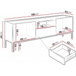 Έπιπλο τηλεόρασης Como 2D1SZ-Fusiko-Mavro