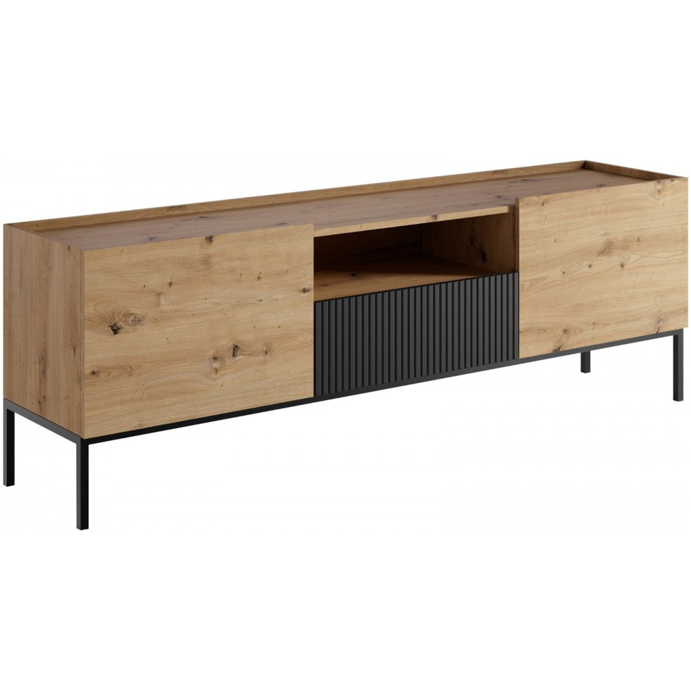 Έπιπλο τηλεόρασης Como 2D1SZ-Fusiko-Mavro