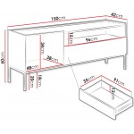 Έπιπλο τηλεόρασης Como 1D1SZ-Fusiko-Mavro