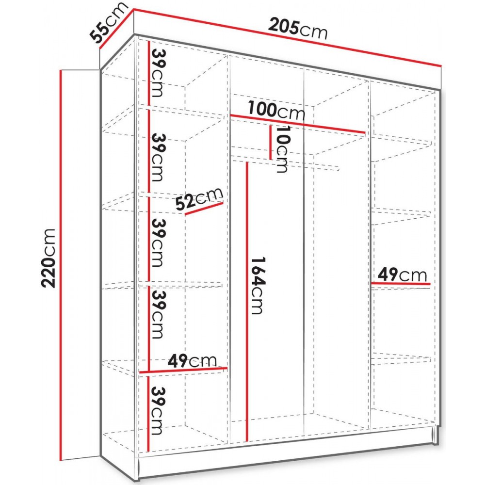 Ντουλάπα Como-Fusiko-Mavro