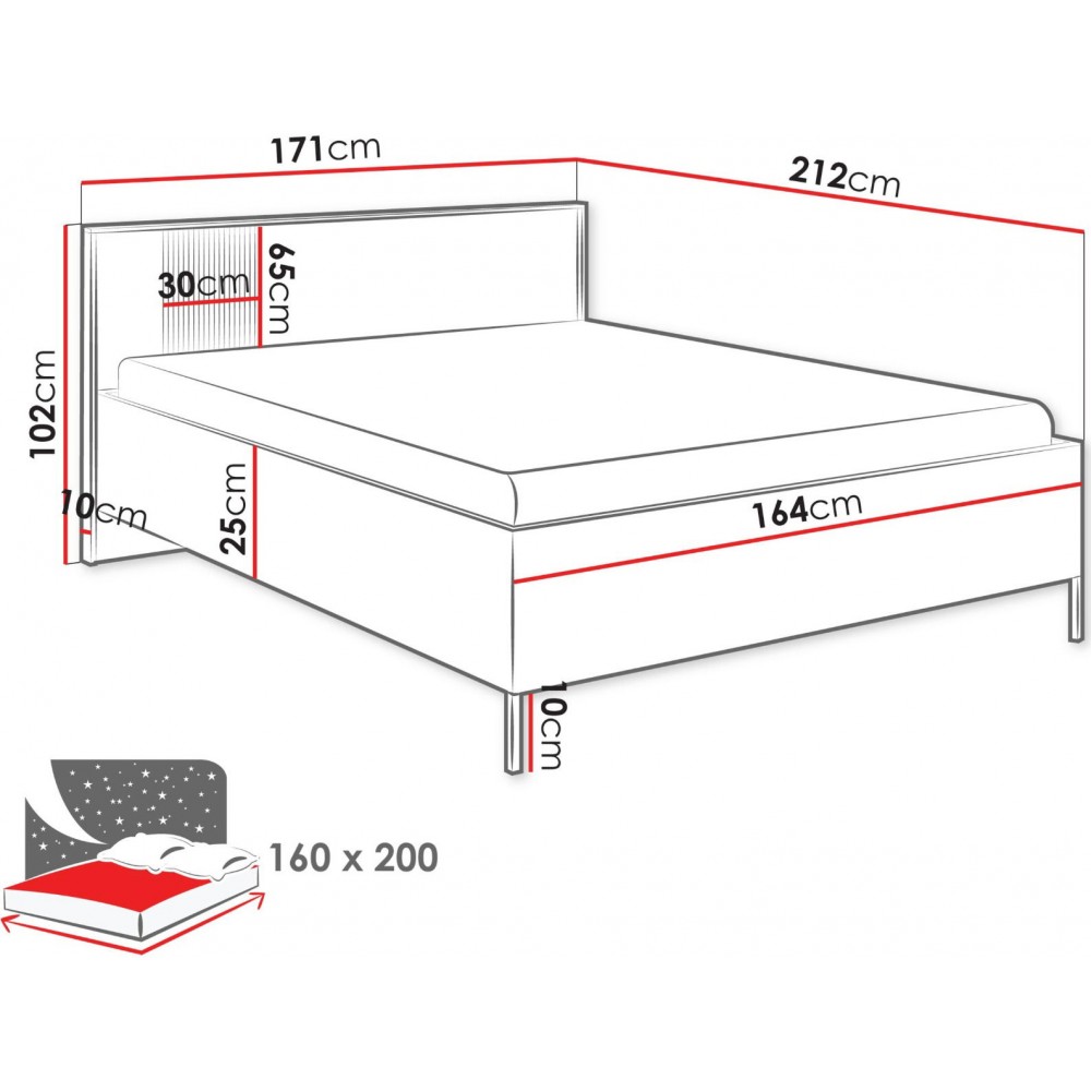 Κρεβάτι Como-Fusiko-Mavro