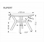 Τραπέζι Rupet 120x120x77
