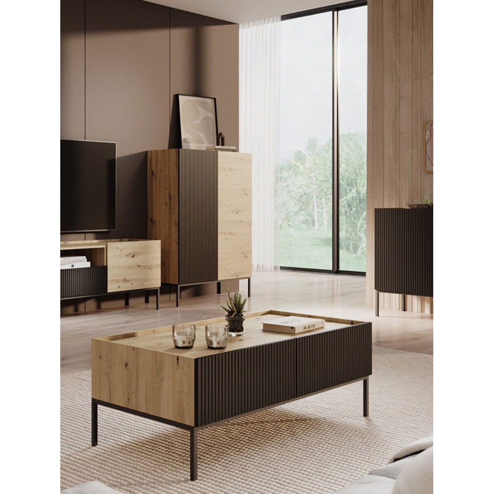 Τραπεζάκι σαλονιού Como 2SZ-Fusiko-Mavro