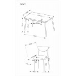 Σετ τραπεζαρίας Ricky 120x80x75