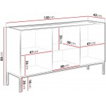 Μπουφές Como 150 3D-Fusiko-Mavro
