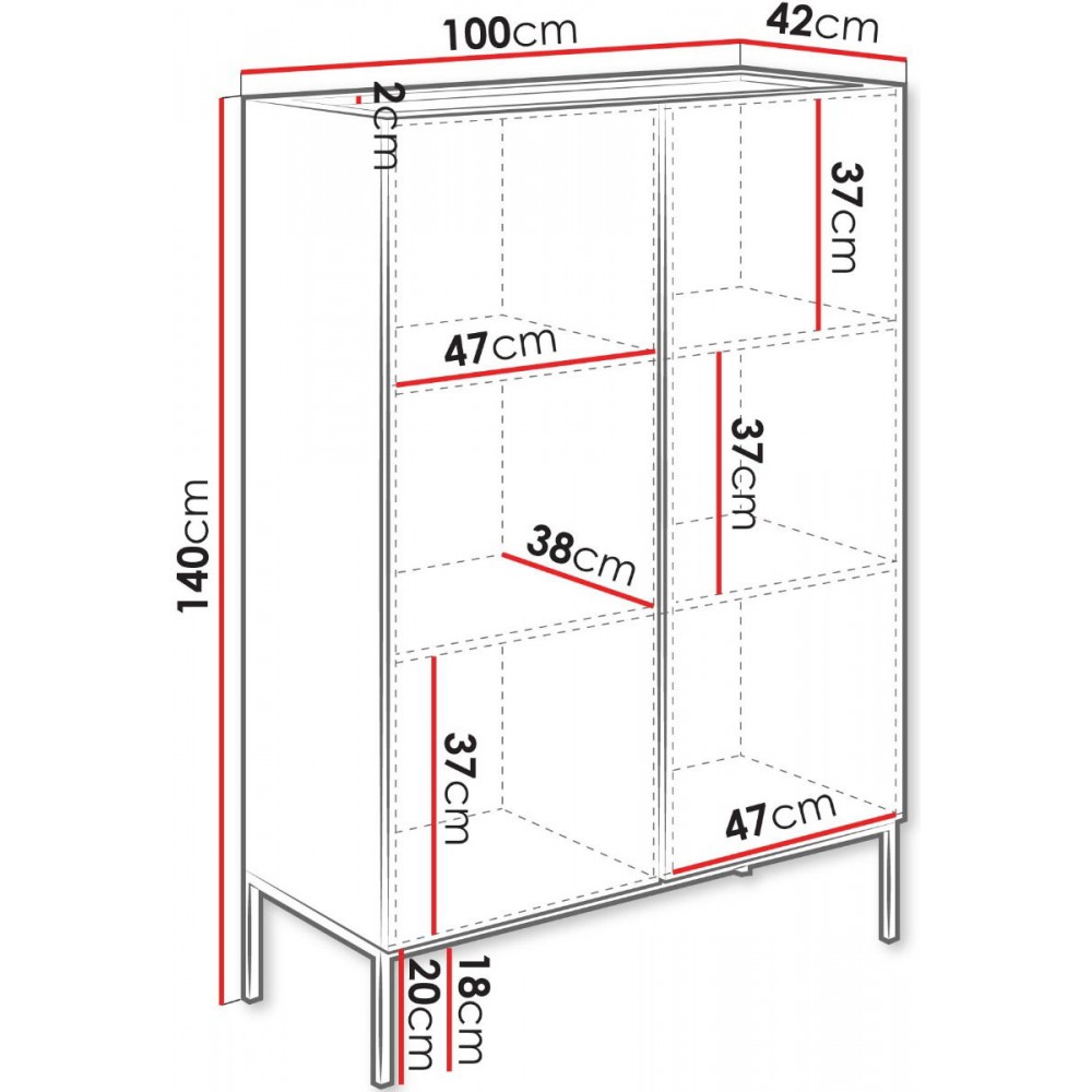Μπουφές Como 100 2D-Cashmere