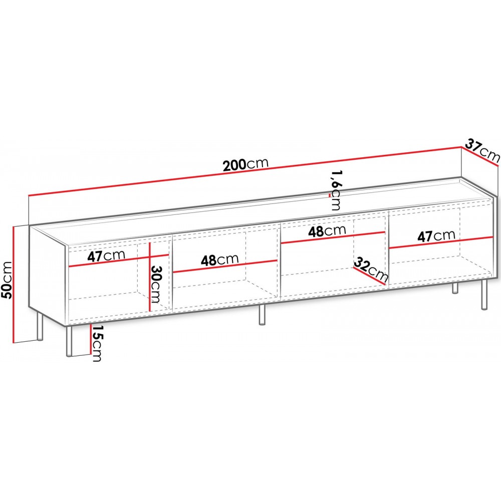 Έπιπλο τηλεόρασης Tewos 4D