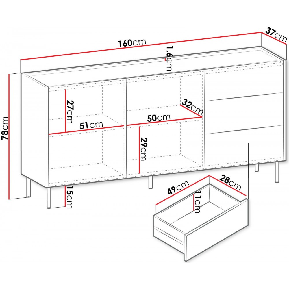 Μπουφές Tewos 3SZ