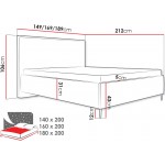 Επενδυμένο κρεβάτι Puretta-Roz-160 x 200