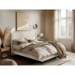 Επενδυμένο κρεβάτι Puretta-Ekrou-140 x 200