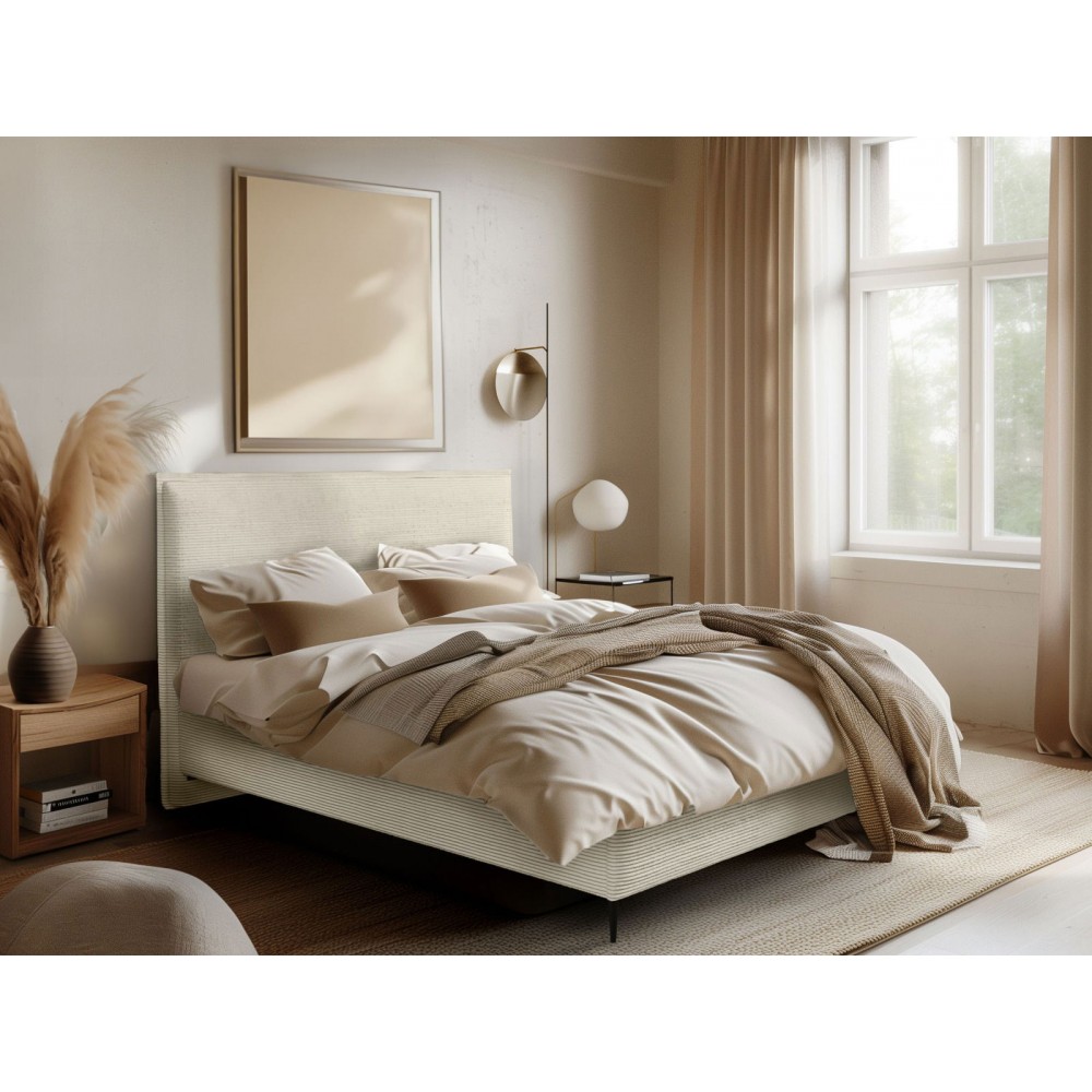 Επενδυμένο κρεβάτι Puretta-Ekrou-180 x 200