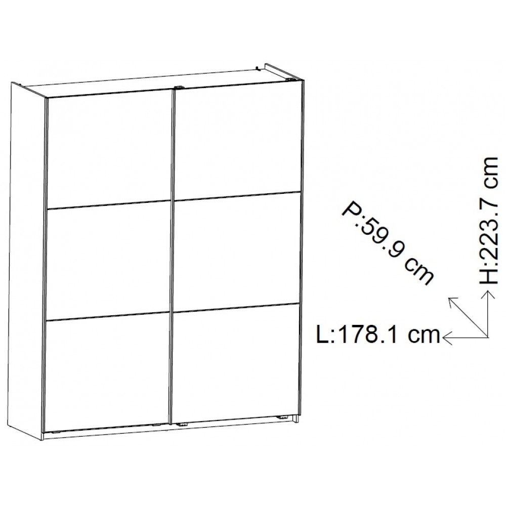 Ντουλάπα συρόμενη Alcazaba 180-Leuko