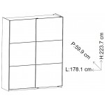 Ντουλάπα συρόμενη Alcazaba 180-Leuko