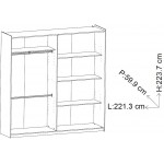 Ντουλάπα συρόμενη Alcazaba 220-Leuko